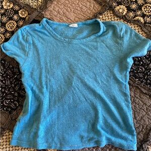 Blue 100% linen wilfred free baby tee